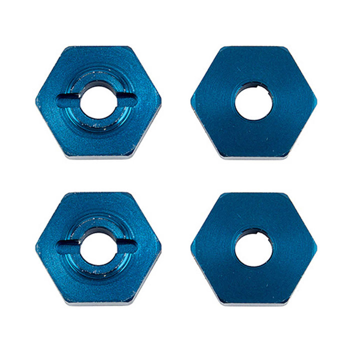 Team Associated 1/14 Wheel Hexes blue aluminum - ASC21562