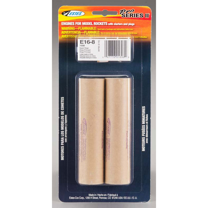 Estes E16-8 29mm Model Rocket Engines (2pk) - EST1698