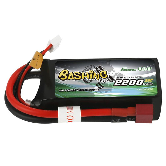 Gens Ace 11.1V 2200mAh 3S 35C LiPo Battery w/ Deans T-Plug - GEA22003S35D