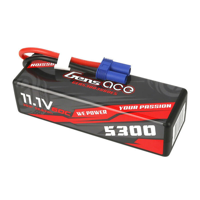 Gens Ace 11.1V 5300mAh 3S 60C Hard Case LiPo Battery: EC5 - GEA53003S60E5
