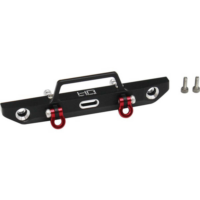 Hot Racing Aluminum Front Bumper w/Fairlead and Light Buckets for SCX24 - HRASXTF03CM01