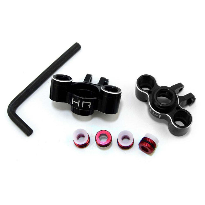 Hot Racing Black Aluminum Knuckles (Red Screw): Traxxas 1/16 - HRAVXS2101