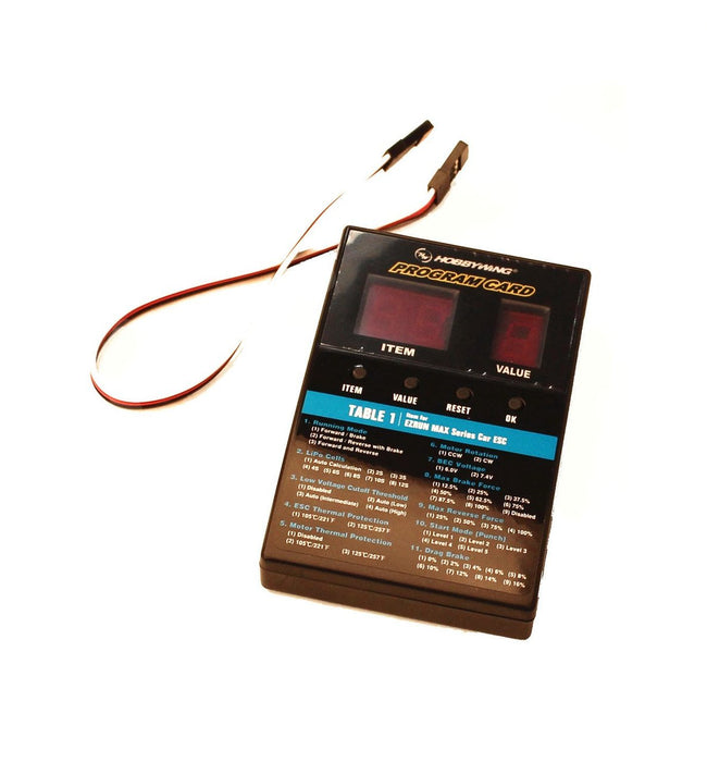 Hobbywing Cars/Boats/Air General Use LED Program Card - HWI30501003