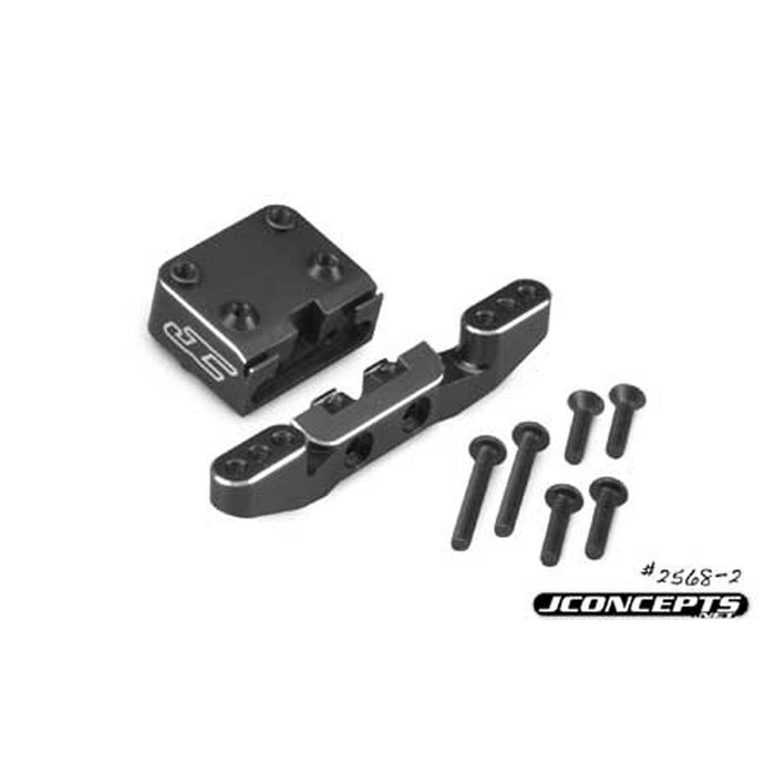 Jconcepts Front Camber Link Mount, Bulkhead, Black, Aluminum: B6, B6D - JCO25682