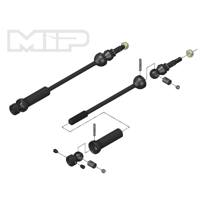 MIP X-Duty CVD Drive Kit 145mm x 170mm with 6mm x 12mm Bearing: Traxxas T-Maxx 3.3, E-Revo, E-Maxx - MIP18130