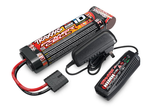 Traxxas 7-cell 3000mAh Flat/Long NiMH Battery/Charger Completer Pack: 1x 2923X w/ 2969 - 2983
