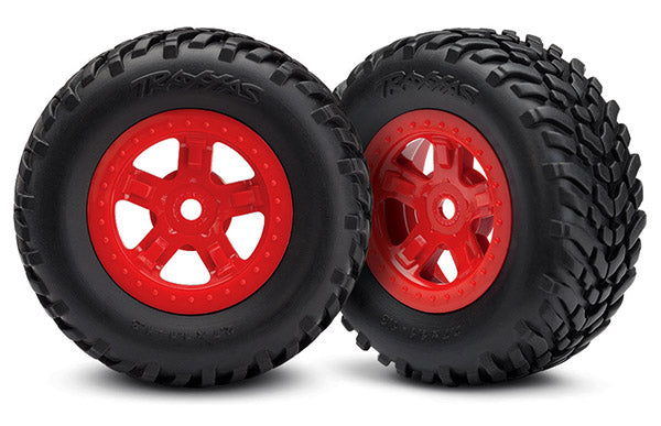 Traxxas Tires and Wheels Assembled Glued Red - 7674R