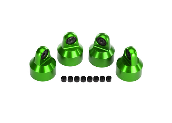 Traxxas Aluminum GTX Shock Caps (4) & Spacers (8) Green - 7764G