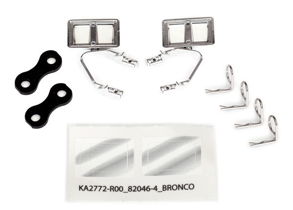 Traxxas L/R Side Chrome Mirrors with Retainers/Body Clips - 8073X
