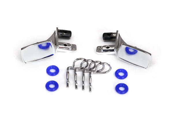 Traxxas TRX-4 Chrome Side Mirrors with O-Rings/Body Clips - 8133