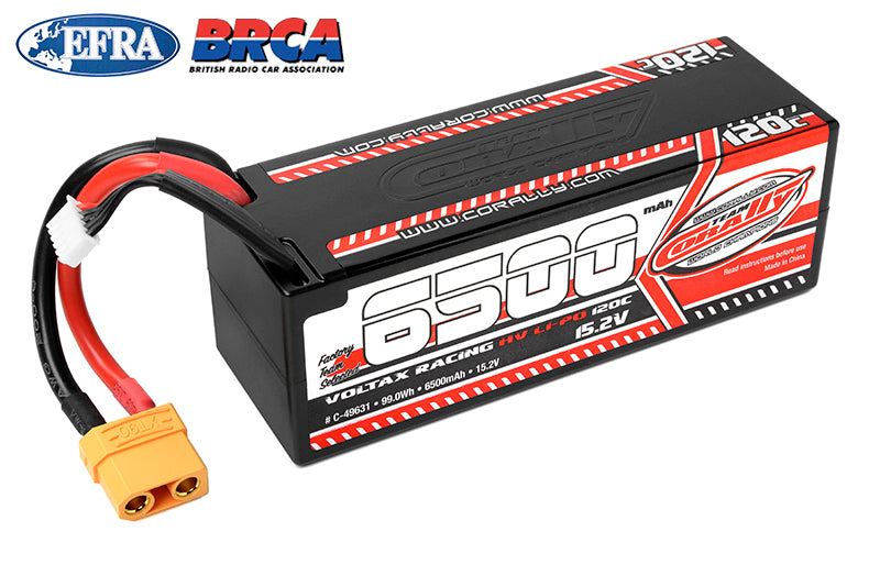 Corally 6500mAh 15.2v 4S 120C Voltax Hardcase Lipo Battery with - COR49631