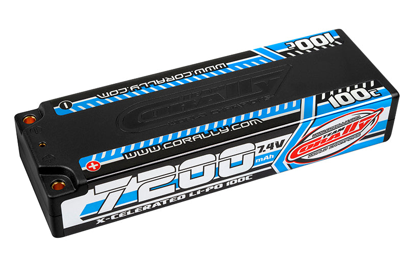 Corally 7200mAh 7.4v 2S 100C X-Celerated Hardcase Lipo - COR49720