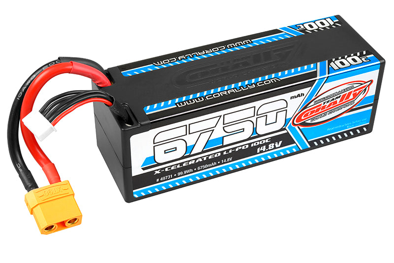 Corally 6750mAh 14.8v 4S 100C X-Celerated Hardcase Lipo - COR49731