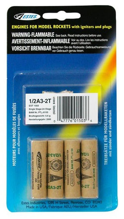 Estes 1/2A3-2T Model Rocket Engines (4pk) - EST1503