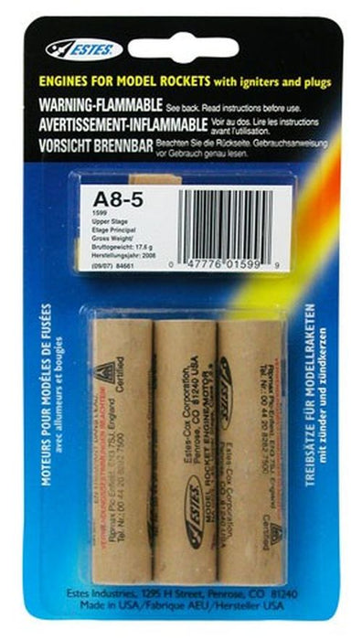 Estes A8-5 Model Rocket Engines (3pk) - EST1599