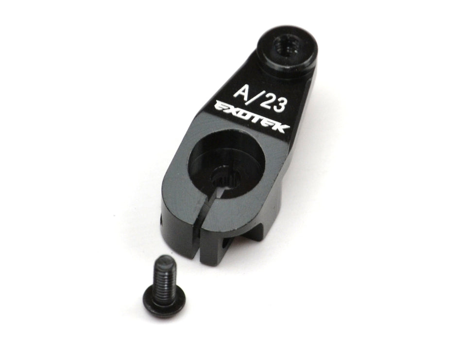 Exotek Racing AE Heavy Duty Servo Horn, 7075 Airtronics/23 spline (Black) EXO1554BLK