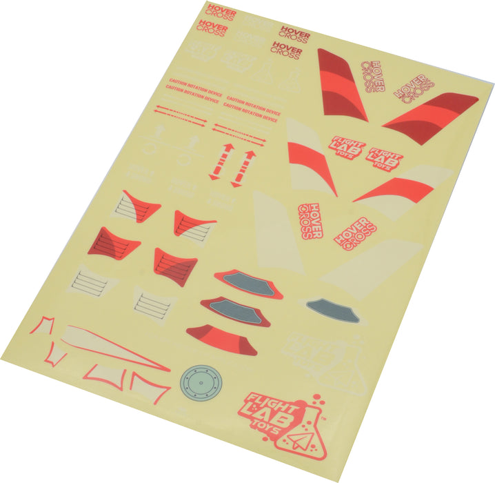 Flight Lab Toys Decal Sheet, Red; HoverCross FHT1005