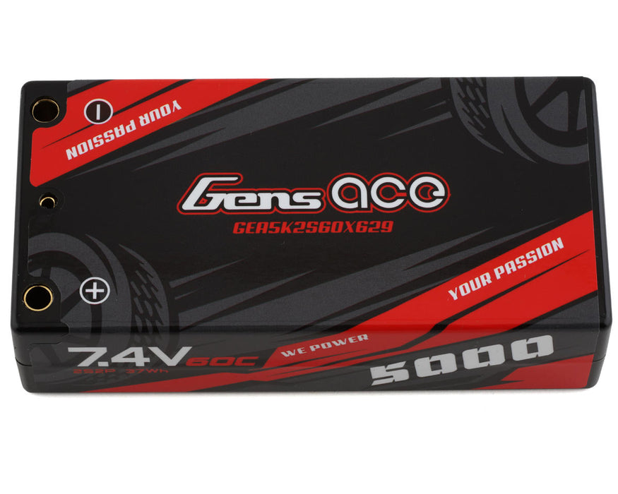 Gens Ace 2S LiPo Battery 60C (7.4V/5000mAh) w/4mm Bullets - GEA5K2S60X629