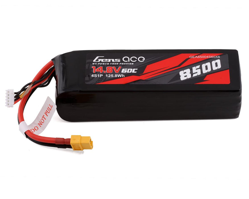 Gens Ace 4s LiPo Battery 60C (14.8V/8500mAh) w/XT-60 - GEA85004S60X6
