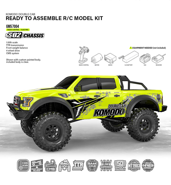 Gmade GS02 KOMODO DOUBLE CAB TS 1/10 SCALE TRAIL CRAWLER KIT - GMA57004