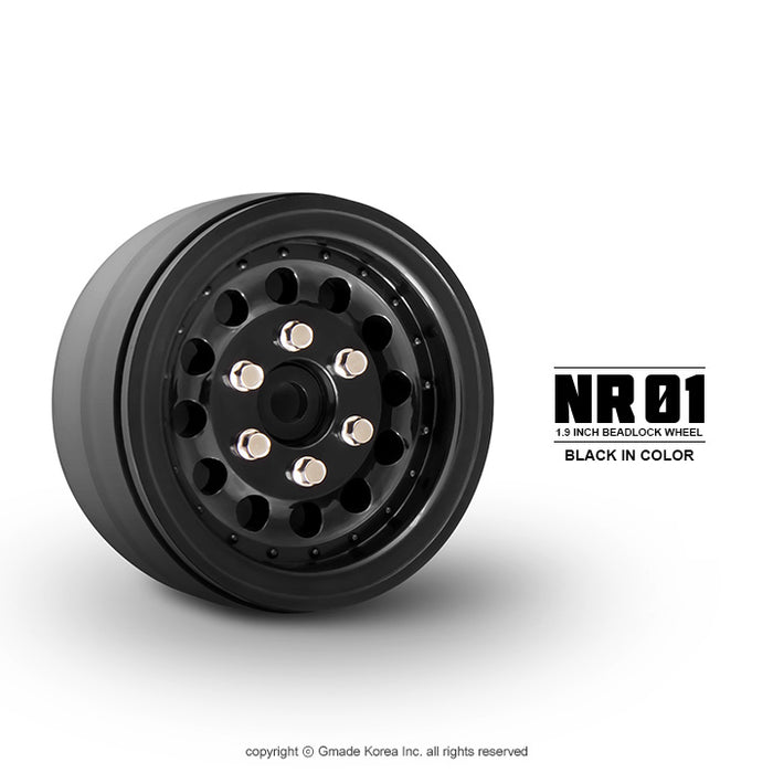 Gmade 1.9 NR01 Beadlock Wheels (Black) (2) - GMA70224