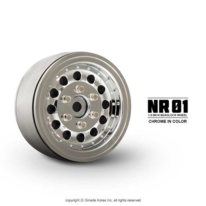 Gmade 1.9 NR01 Beadlock Wheels (Chrome) (2) - GMA70225
