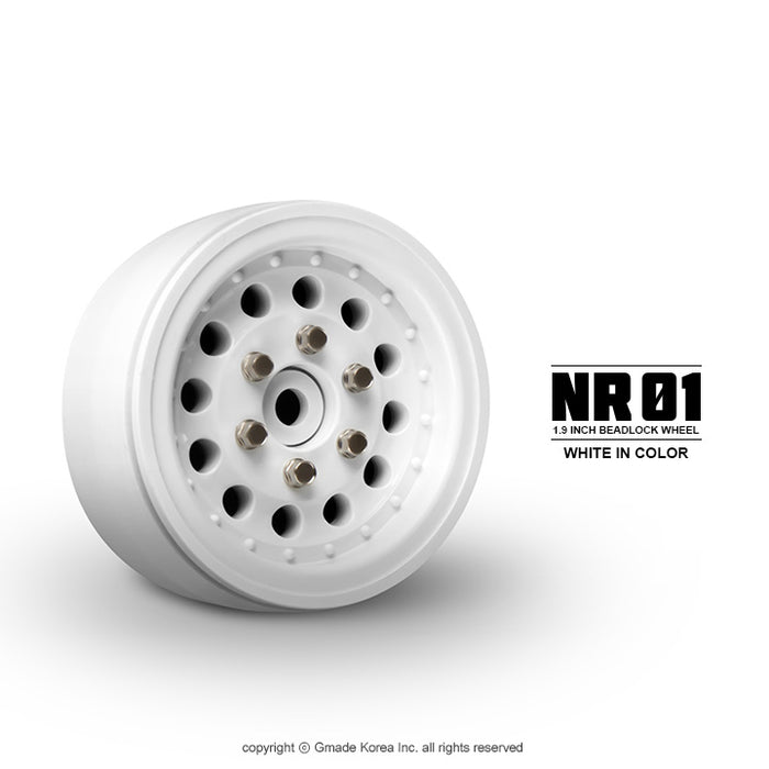 Gmade 1.9 NR01 Beadlock Wheels (White) (2) - GMA70226