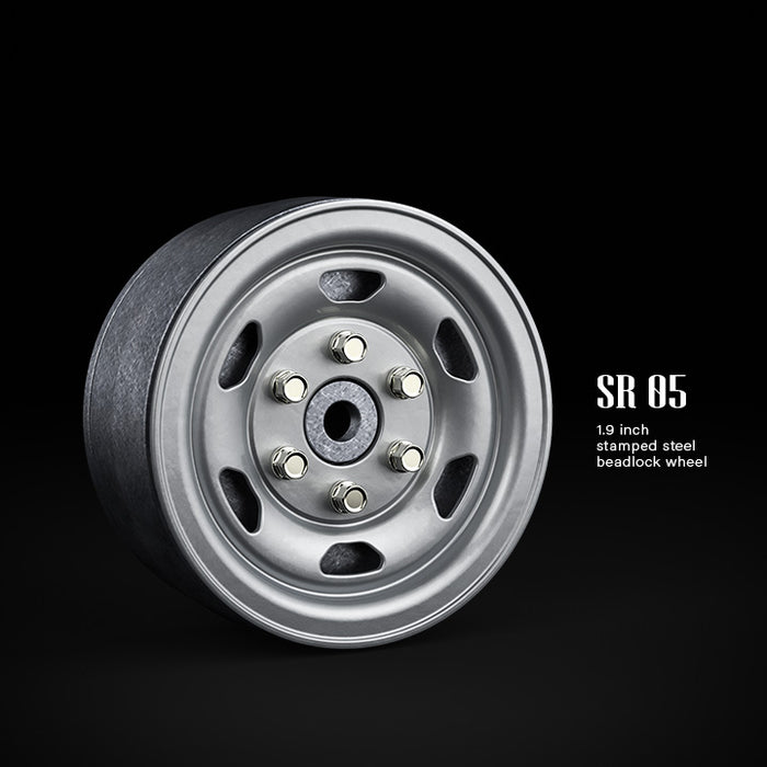Gmade 1.9 SR05 Beadlock Wheels (Semigloss Silver) (2) - GMA70502