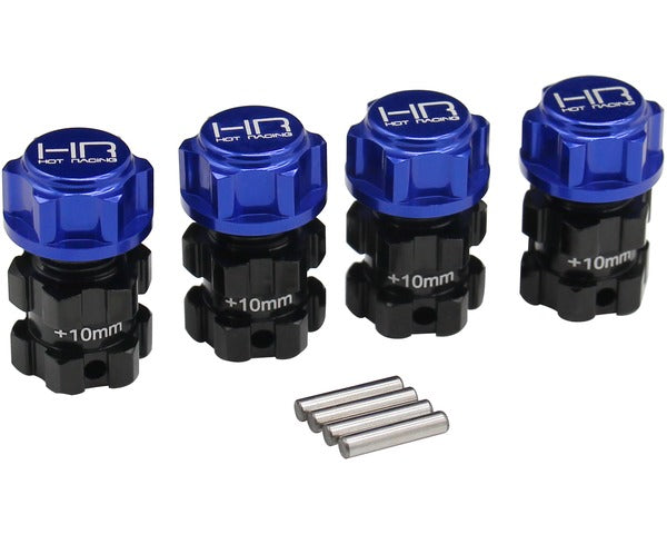 Hot Racing E-Revo 2.0 Alum +10mm Splined 17mm Hex Hubs HRAERVT10W