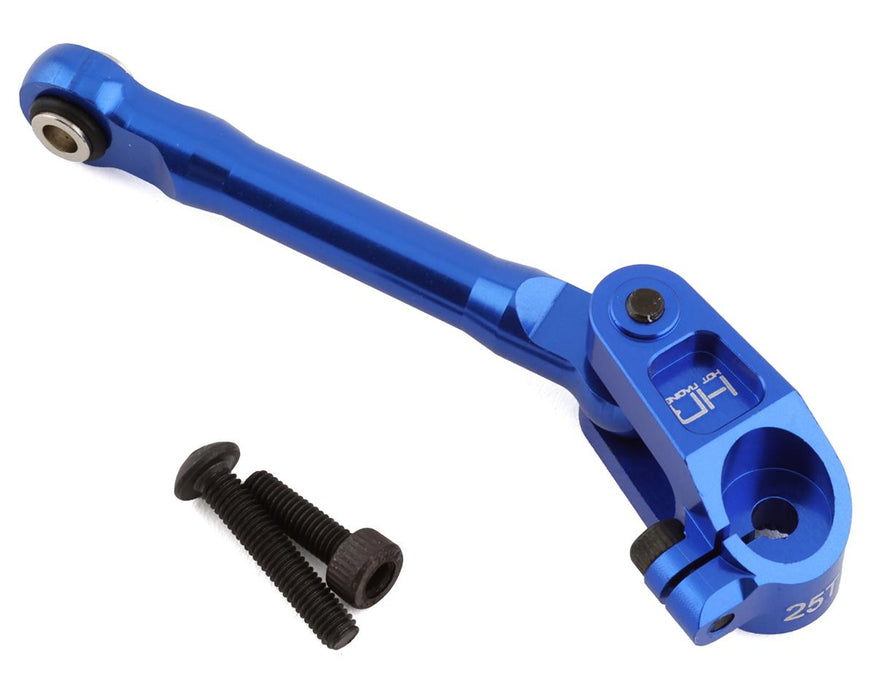 Hot Racing Traxxas Maxx Aluminum Fixed Steering Link w/25T Servo Arm (Blue) - HRAMXX48SA25