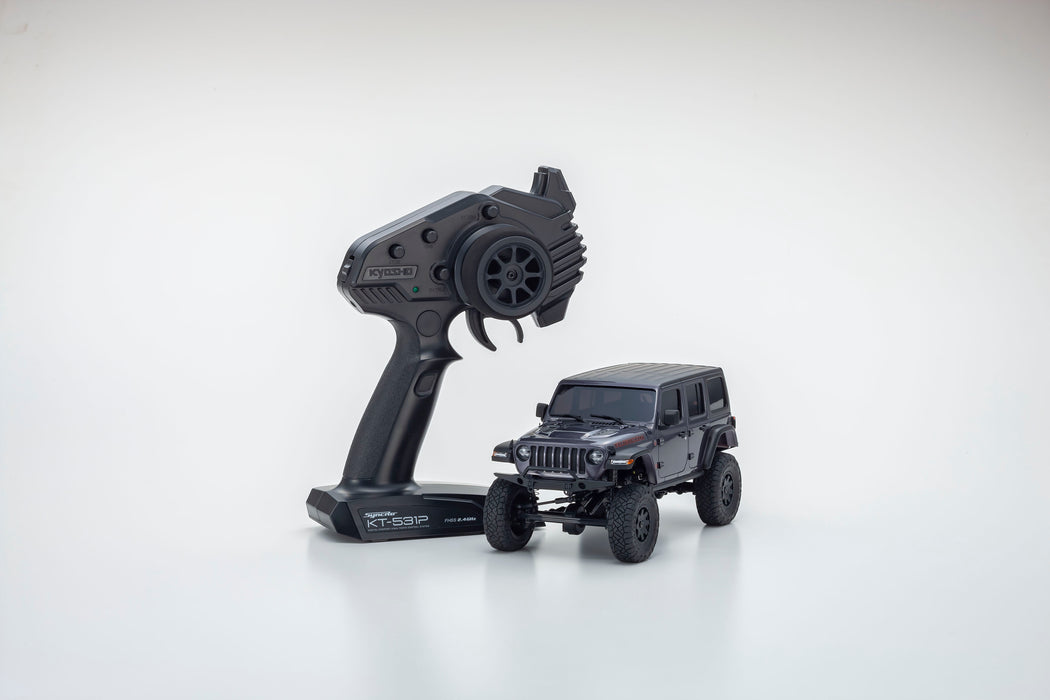 Kyosho Mini-Z 4x4 Jeep Wrangler Unlimited Rubicon Granite Crystal Metallic Readyset - KYO32521GM