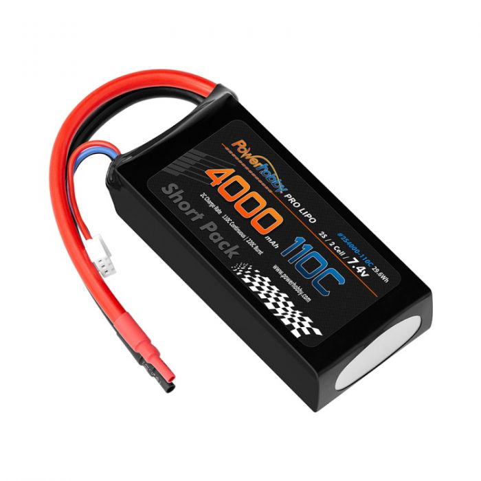 Power Hobby 2S 7.4V 4000mah 110C-220C Short Drag Racing Lipo Battery - PHB2S4000MAH110C