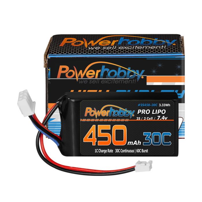 Power Hobby 2S 450mAh 30C Upgrade Lipo Battery for SCX24 - PHB2S45030CPH20