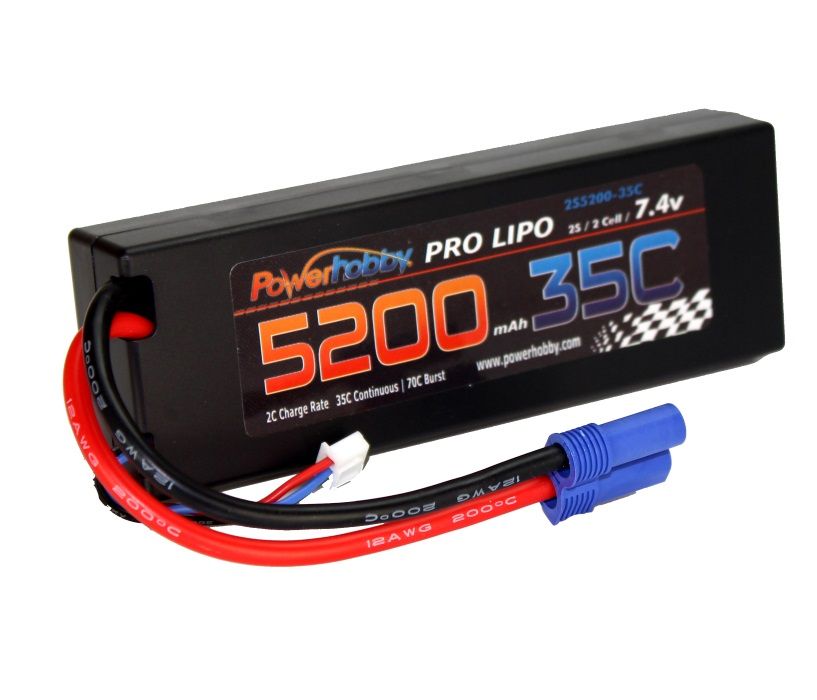 Power Hobby 5200mAh 7.4V 2S 35C LiPo Battery w/ EC5 - PHB2S520035CEC5HCS