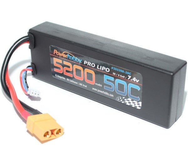 Power Hobby 5200 mAh 7.4V 2S 50C LiPo Battery w/ Hardwired XT90 PHB2S520050C