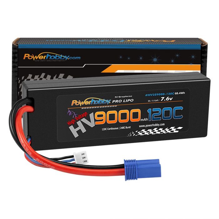 Power Hobby 2S 7.6V HV & Graphene 9000mAh 120C LiPo Battery w/ EC5 - PHB2S9000120CEC5