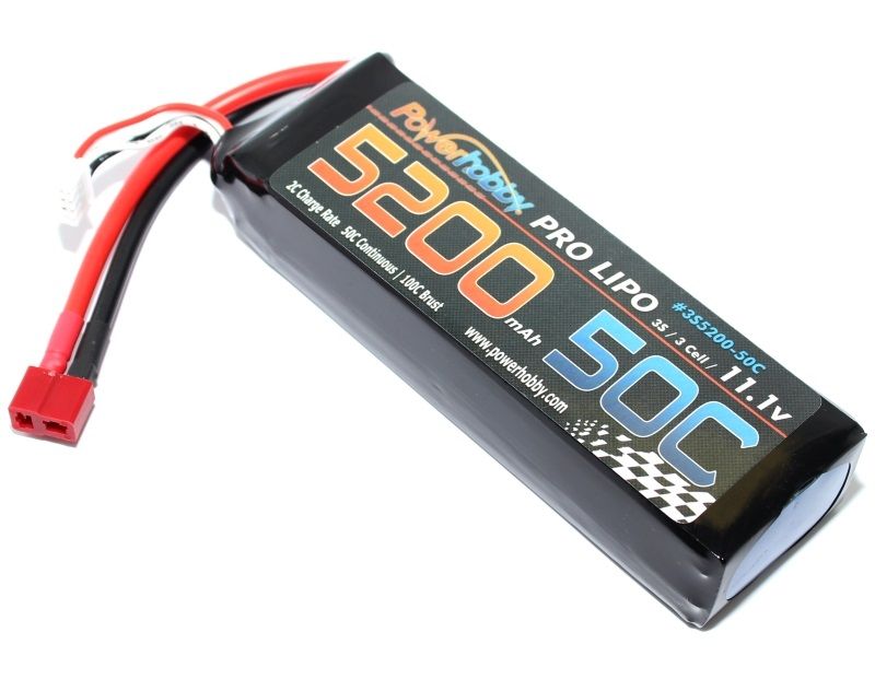 Power Hobby 5200mAh 11.1V 3S 50C LiPo Battery w/ Deans T-Plug - PHB3S520050CDNS