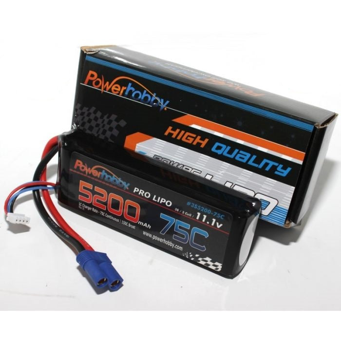 Power Hobby 3S 11.1V 5200MAH 75C LiPo Battery with EC5 PHB3S520075CEC5