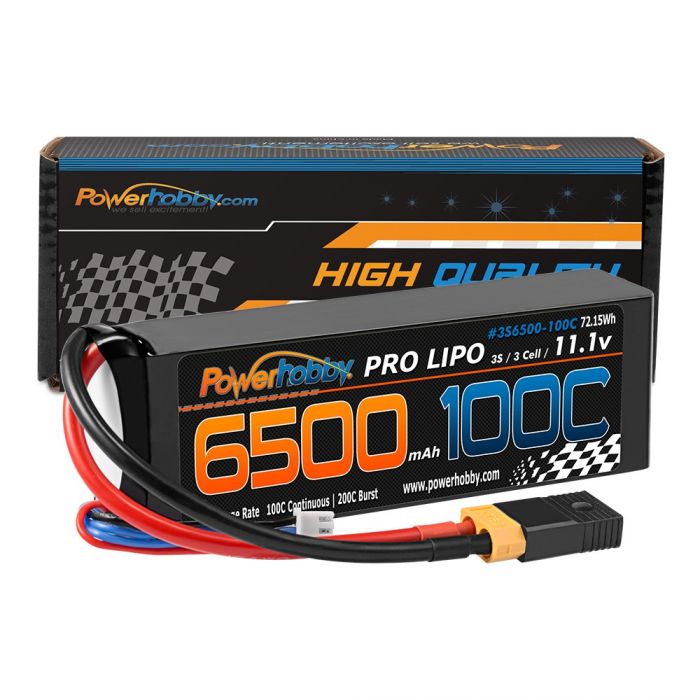 Power Hobby 6500mAh 11.1V 3S 100C LiPO Battery Pack w/ XT60 + Traxxas PHB3S6500100CXT60APT