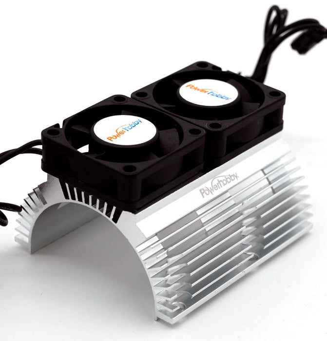 Power Hobby Silver Heat Sink with Twin Turbo High Speed Fans - PHBPH1289SILVER