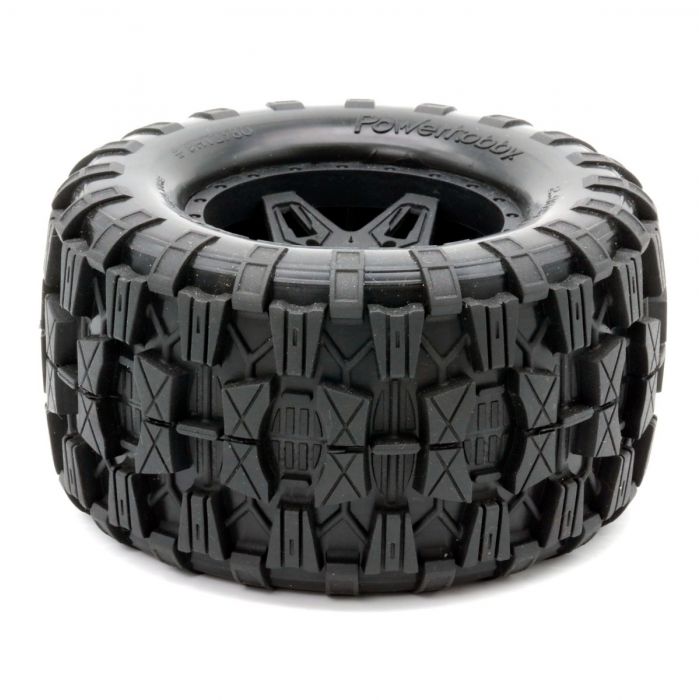 Power Hobby Raptor MX Belted All Terrain Tires Mounted 17mm Traxxas Maxx - PHBPHT2380