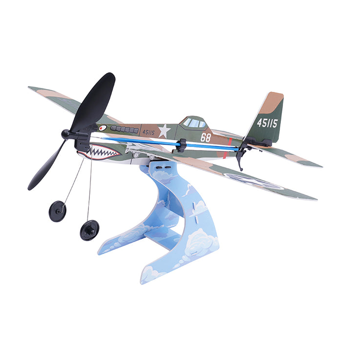 Play Steam Rubber Band Airplane Science - P-40 Warhawk - PYSXP04202D