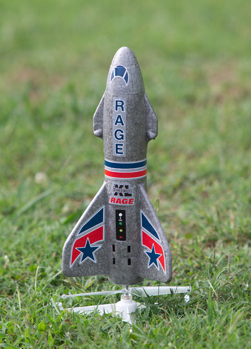 Rage RC Spinner Missile XL Electric Rocket with Parachute & LEDs Gray - RGR4150G