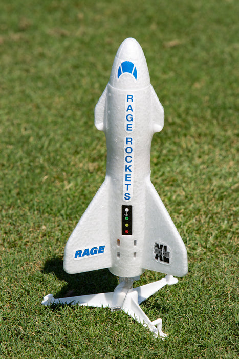 Rage RC Spinner Missile XL Electric Rocket with Parachute & LEDs White - RGR4150W