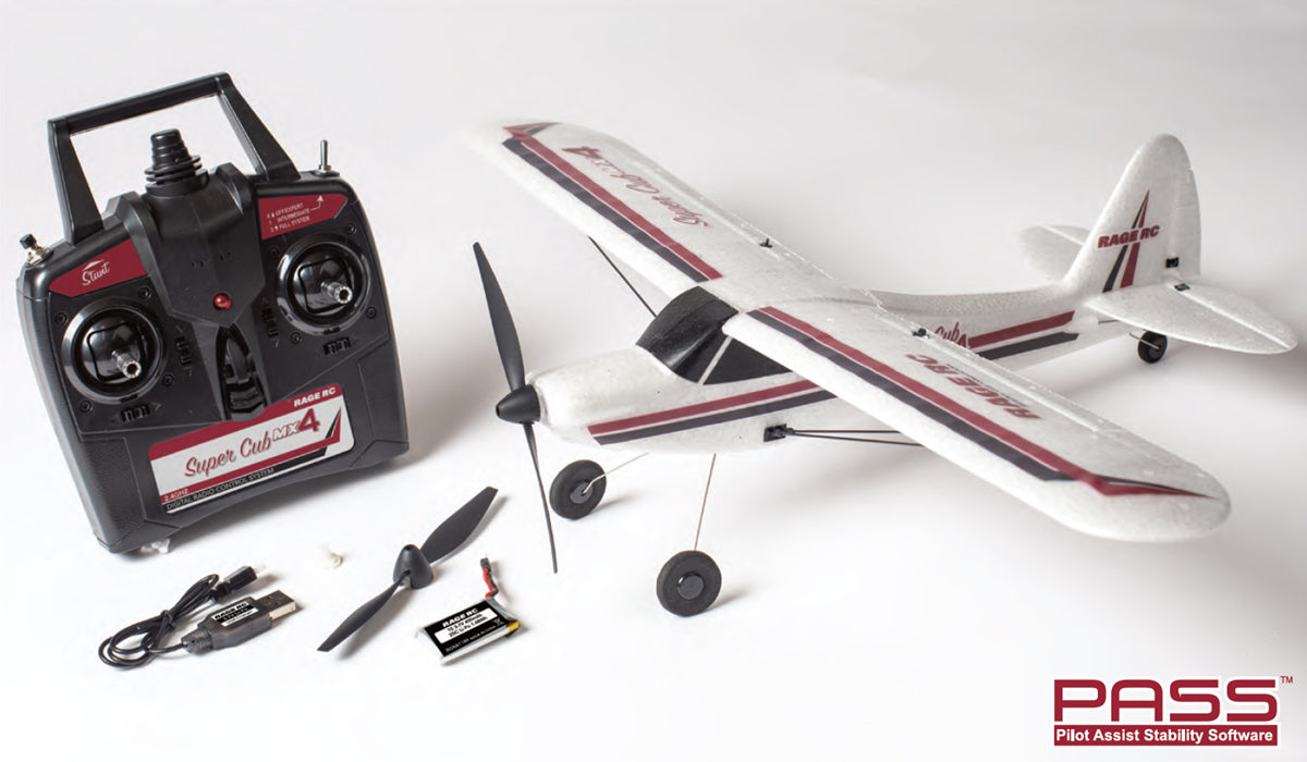 Rage RC Super Cub MX4 Micro EP 4-Channel RTF Airplane w/ PASS RGRA1114