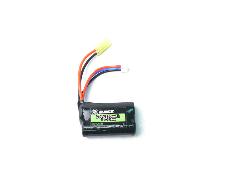 Rage R/C 7.4v, 850MAH LiPo Battery: R18MT RGRC1825