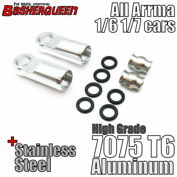 Basherqueen Aluminum Upper Chassis Brace Rod Ends Arrma 1/7 1/8 6S BLX/EXB - BQNA14RN01