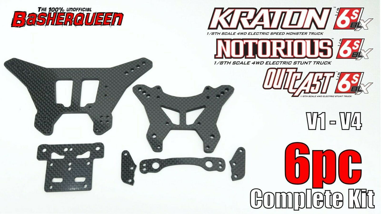 Basherqueen Carbon Fiber Set Arrma Kraton V1-V4, Outcast/Notorious V1-V4 - BQNY3302V4