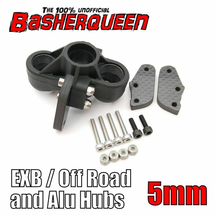 Basherqueen Carbon Fiber UHD Steering Plate A - All Arrma 1/8 1/7 EXB - 5mm - BQNA340072UHD