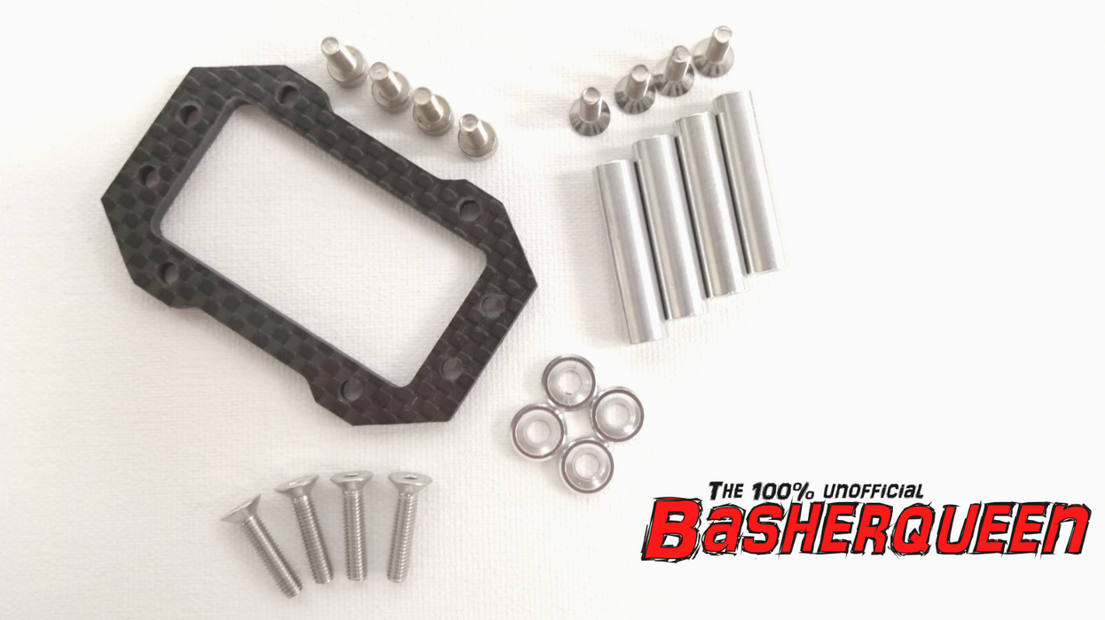 Basherqueen Carbon Fiber + Aluminum Servo Mount Arrma 6S 1/7 1/8 Offroad - BQNA320574